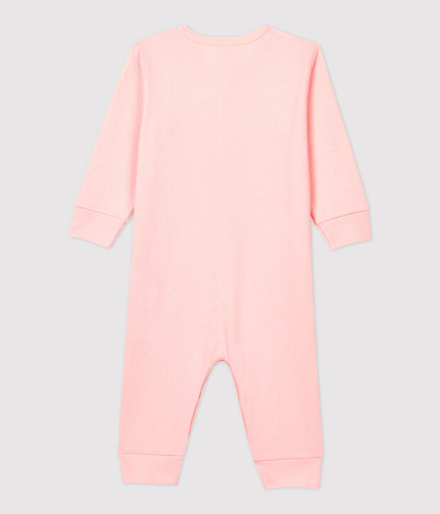 Tutina pigiama senza piedi beb&egrave; tinta unita in cotone e lyocell rosa